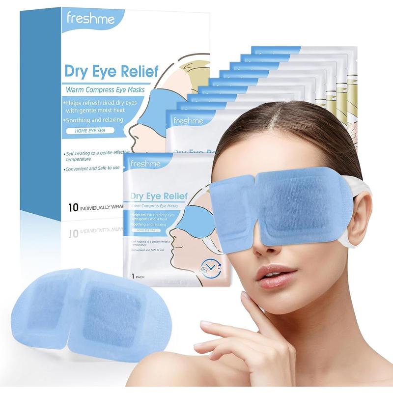 Warm Compress Eye Mask - Your Eye Care Solution! 10 packs steam eye masks disposable. Self heated for dry eyes. Warming compresses. Sleeping and travel essentials. Self heating eye masks for SPA. Relieve eye fatigue and stress.