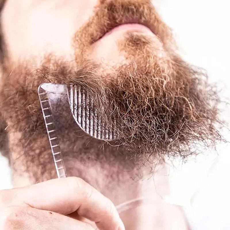 Beard Guide Shaper with Inbuilt Comb, Beard Comb Beard Shaping Template, Beard Styling Stencil for Men