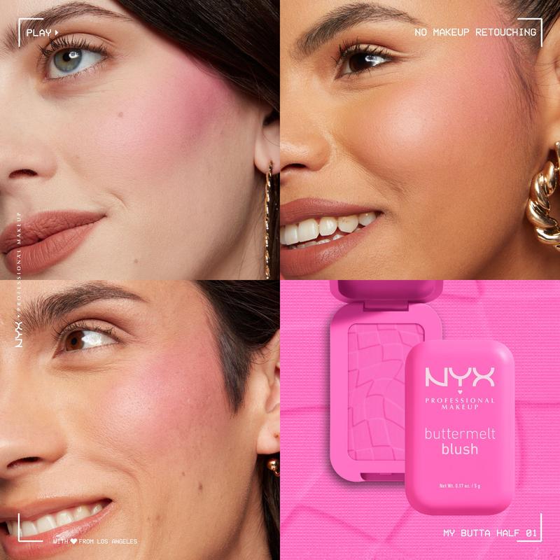 Buttermelt Blush, High Pigment Buttery Soft Vegan Powder Blush, NYX Professional Makeup