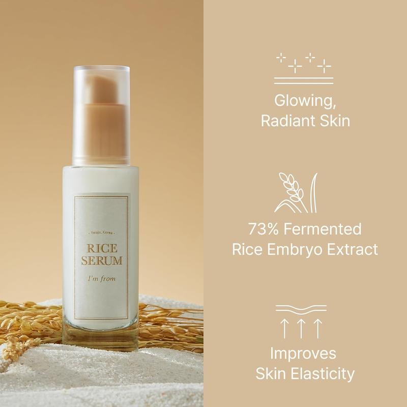 [I'M FROM OFFICIAL SHOP] Korean Best-selling Rice Toner, Rice Cream, Rice Serum - Milky Toner for Glowing Skin, Korean Rice, Glow Essence with Niacinamide, Hydrating for Dry, Dull, Combination Skin, Vegan, Fragrance Free Moisture Set Skincare Nourishing