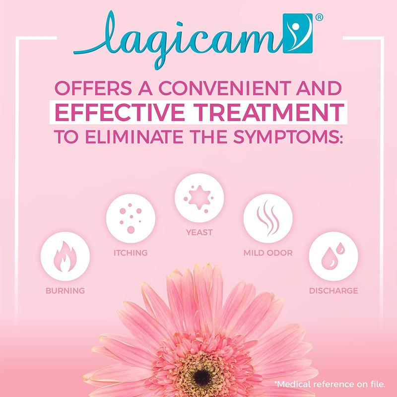 Lagicam Vaginal Yeast Infection, Antifungal 3 Day Miconazole Nitrate Treatment Cream, Relief for Itching, Burning, Odor and Discharge, 3 Applicators