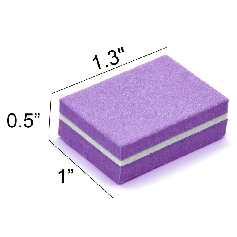 Nail Buffer Mini Size 50pc Purple PrettyClaw 100 180 White Grit Foam Professional Acrylic Nail Buffers Double Sided Nail Buffer for Nails Mini Sanding Blocks Nail Care Manicure Nail Tech Nail Supplies Gel Nails Pedicure Disposable Gel-X Nail Art Cutics