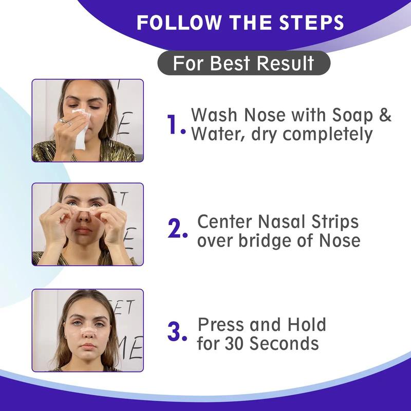 Nasal Strips, 120pcs box Stops Snoring Relieves Nasal Congestion Strips, Prolong Sleep Time, Ventilation Nose Patch for Men and Women