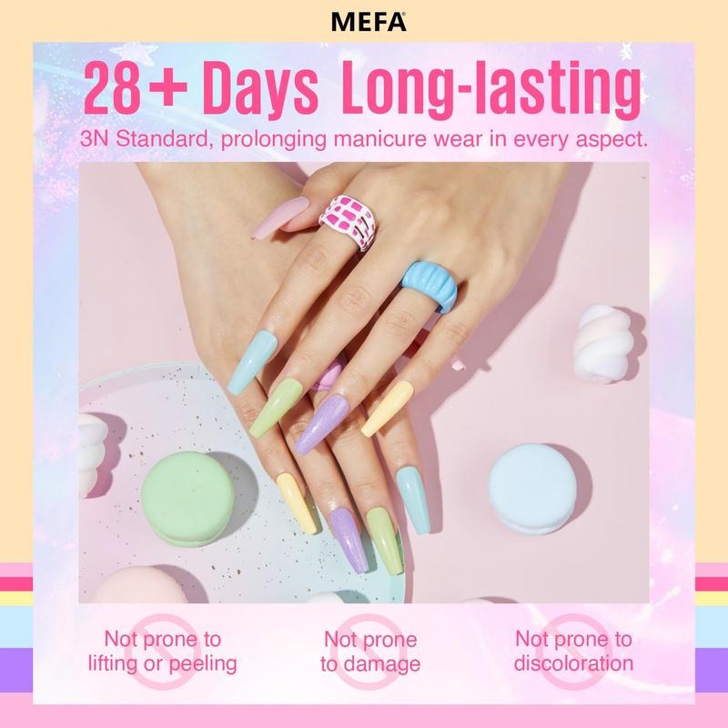 MEFA Pastel Gel Nail Polish Set, 32 42 Colors  Collection Gel Nail Polish Kit with Base Coat No Wipe Glossy&Matte Top Coat Pink Green Nail Art Manicure DIY Salon Home Gifts for Women Girls nail art Cutics Nail Care