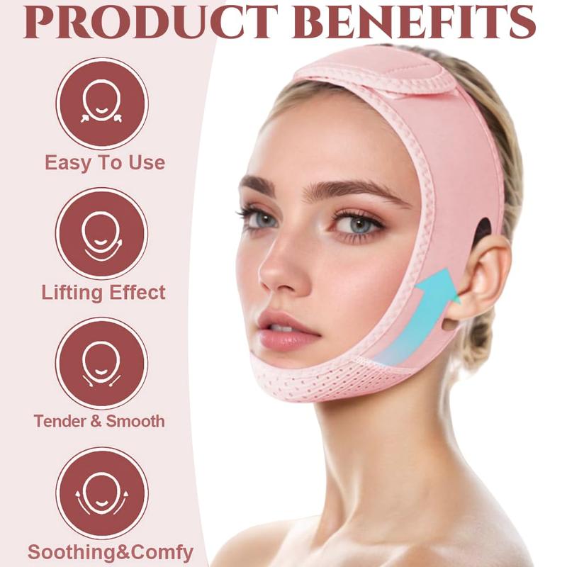 Double Chin Reducer, Double Chin Eliminator V Line Lifting Mask with Chin Strap for Double Chin for Women -Face Lift (Pink) Facial Skincare Comfort christmas 2024 ornament