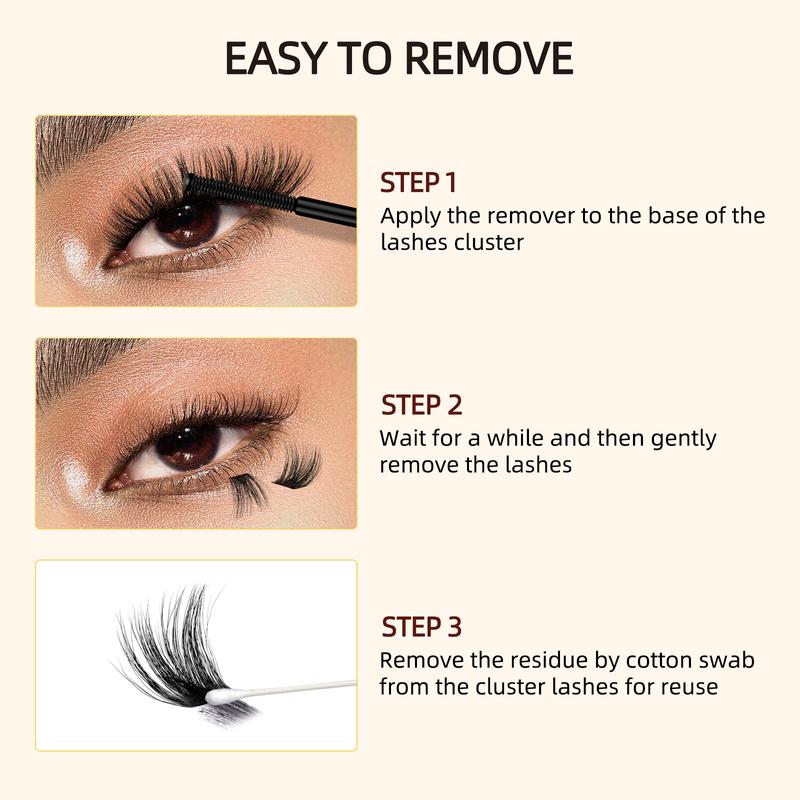 QUEWEL 112 PCS Eyelashes Extensions, match Waterproof Lash Bond and Seal with Glue Remover, Super Soft to Help You Achieve Comfortable Wear Makeup.