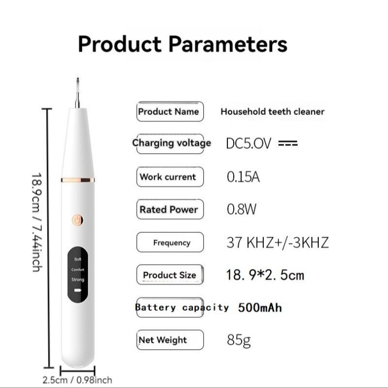 Portable Electric Teeth Cleaner, 1 Box Rechargeable Teeth Polisher with LED Light & Dental Tools & Replacement Head, Dental Scaler, Oral Irrigator Oral Care Product for Travel & Home Use