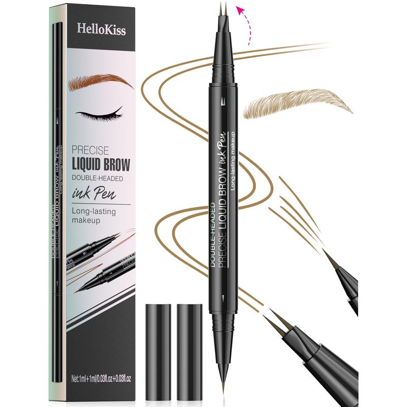 Hellokiss two-pronged eyebrow pencil waterproof and sweat-proof wild eyebrow double-headed 2in1 eyebrow pencil liquid