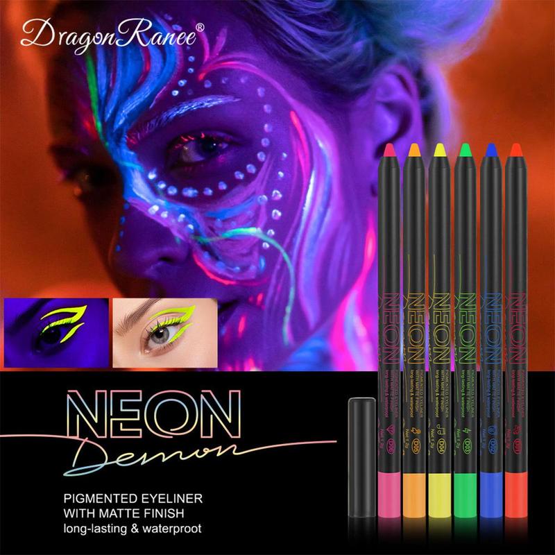 Colorful Glow in The Dark Eyeliner Pen Set, 6 Counts set Long Lasting  High Pigmented Eye Makeup Pen, Professional Daily Makeup Accessories