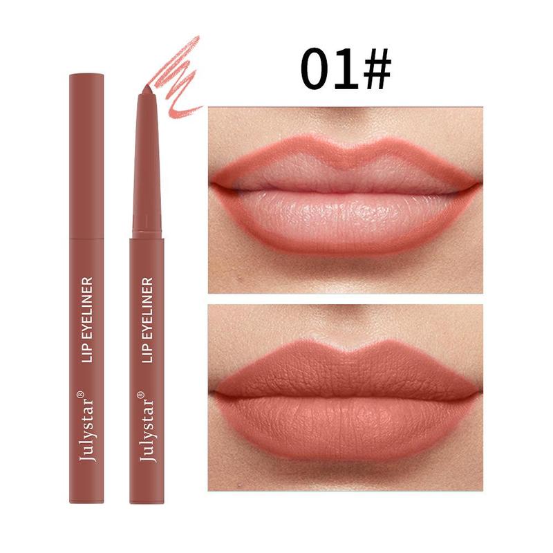 Long Lasting Waterproof Lip Makeup Set, 3 Counts Matte Lip Liner Set, Rotatable Lip Liner, Suitable for Makeup Items on The Go