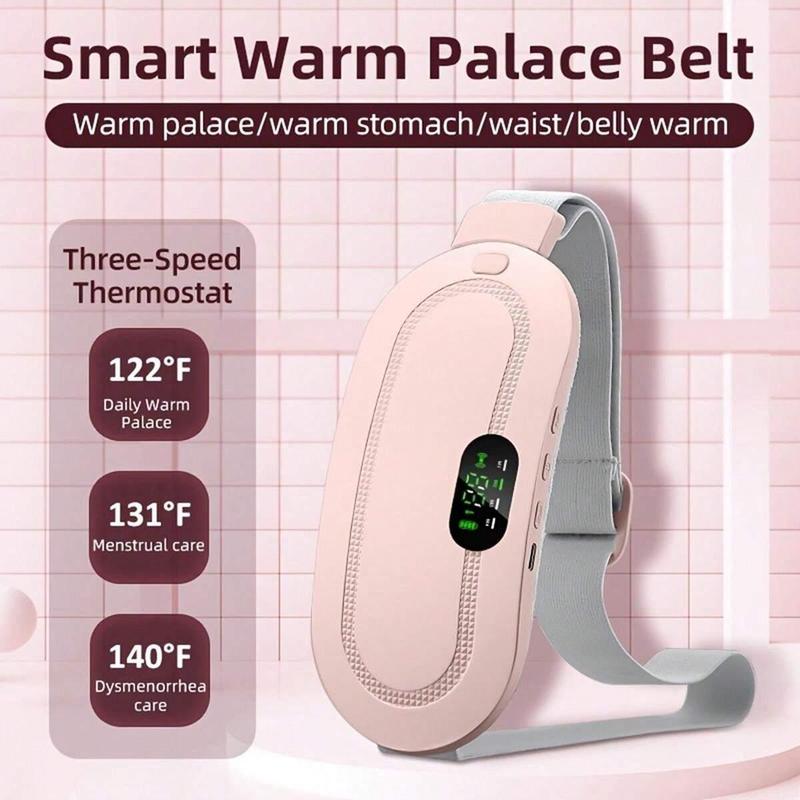 Portable Cordless Heating Uterus Warmer Pad, 1 Count Electric Warm Belly Belts, 3 Heat Levels 4 Massage Modes Waist Warming Massager