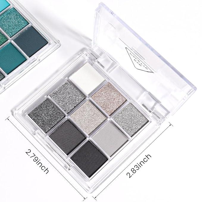 Black Silver Gray Smokey Eyeshadow Palette,Black and White and Sparkly Eye Shadow,Highly Pigmented Black Smokey Radiance Eyeshadow Palette,Long Lasting Waterproof Blendable Womens Eyeshadow Dark