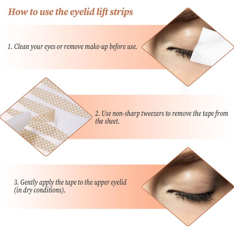 Pinkiou Double Eyelid sticker With Tools 480PCS Invisible Double Eyelid Tape kit for Invisible Monolids Makeup