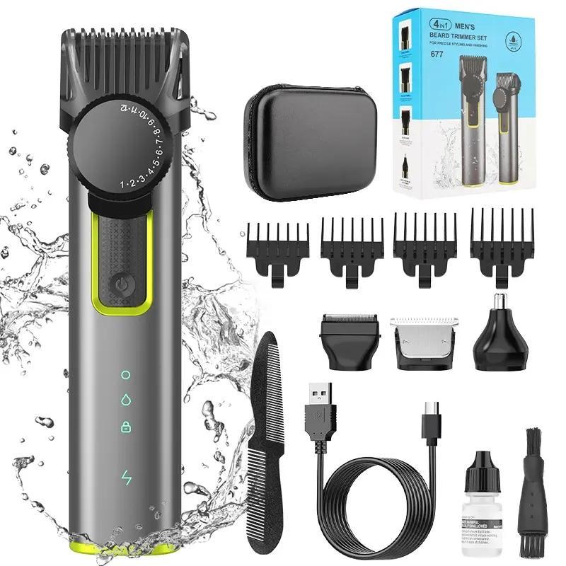 Professional Electric Cordless Men Body Grooming Kit, 1 Set IPX5 Waterproof Beard Nose Hair Trimmer, Hair Clipper Trimmer Neon Clipper, Stocking Fillers Gift