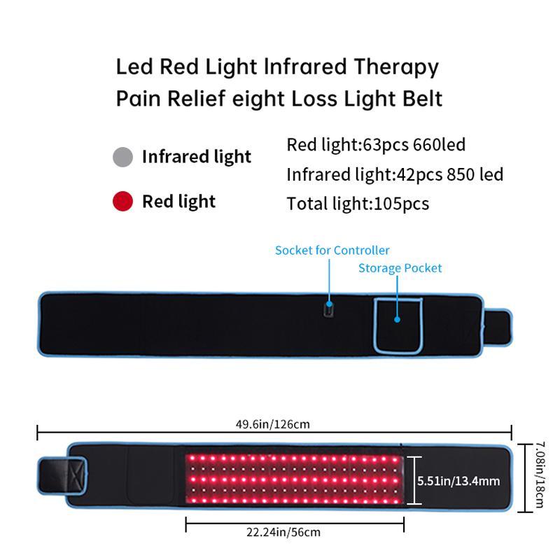 USB Heating Waist Belt, 1 Count Red Light Heating Waist Belt 660nm 850nm Infrared LED For Home Use, Without Charger Plug