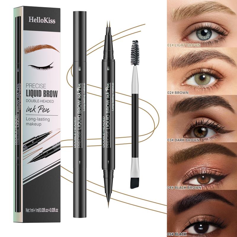 Hellokiss two-pronged eyebrow pencil waterproof and sweat-proof wild eyebrow double-headed 2in1 eyebrow pencil liquid