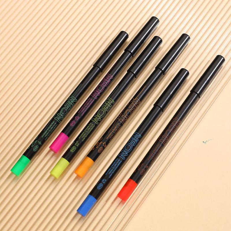 Colorful Glow in The Dark Eyeliner Pen Set, 6 Counts set Long Lasting  High Pigmented Eye Makeup Pen, Professional Daily Makeup Accessories