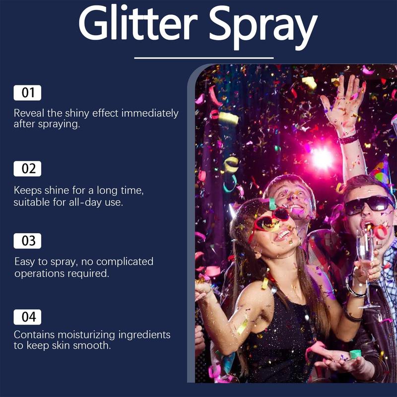 Shimmering Body Glitter Spray, 1 2 Counts Sparkling Makeup Mist, Body Makeup for Women & Girls, Cosmetic Product for Party