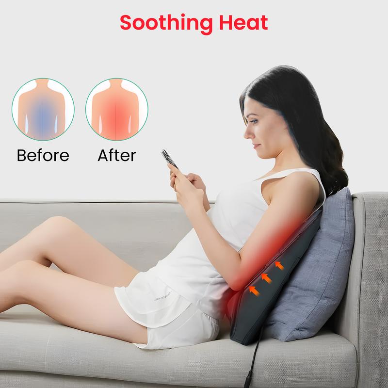 Snailax Back Massager, Shiatsu Lower Back Neck Massager with Heat, 3D Kneading Massage Pillow for Back Neck Shoulder LegsGifts for Mom, Dad