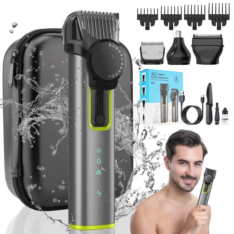 Professional Electric Cordless Men Body Grooming Kit, 1 Set IPX5 Waterproof Beard Nose Hair Trimmer, Hair Clipper Trimmer Neon Clipper, Stocking Fillers Gift