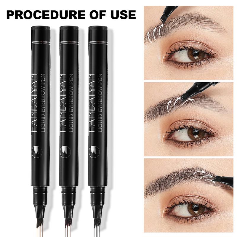 Waterproof 4-Pronged Eyebrow Pencil – Easy Hair-Like Strokes for Natural, Long-Lasting Brows, Smudge-Free Confidence All Day Cosmetic Makeup