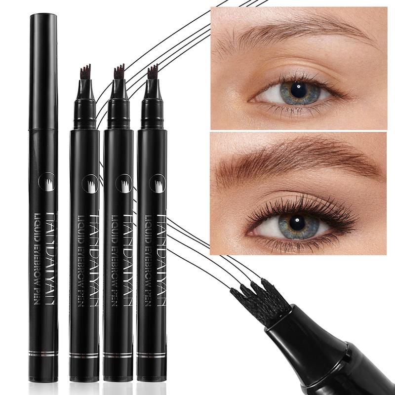 Waterproof 4-Pronged Eyebrow Pencil – Easy Hair-Like Strokes for Natural, Long-Lasting Brows, Smudge-Free Confidence All Day Cosmetic Makeup