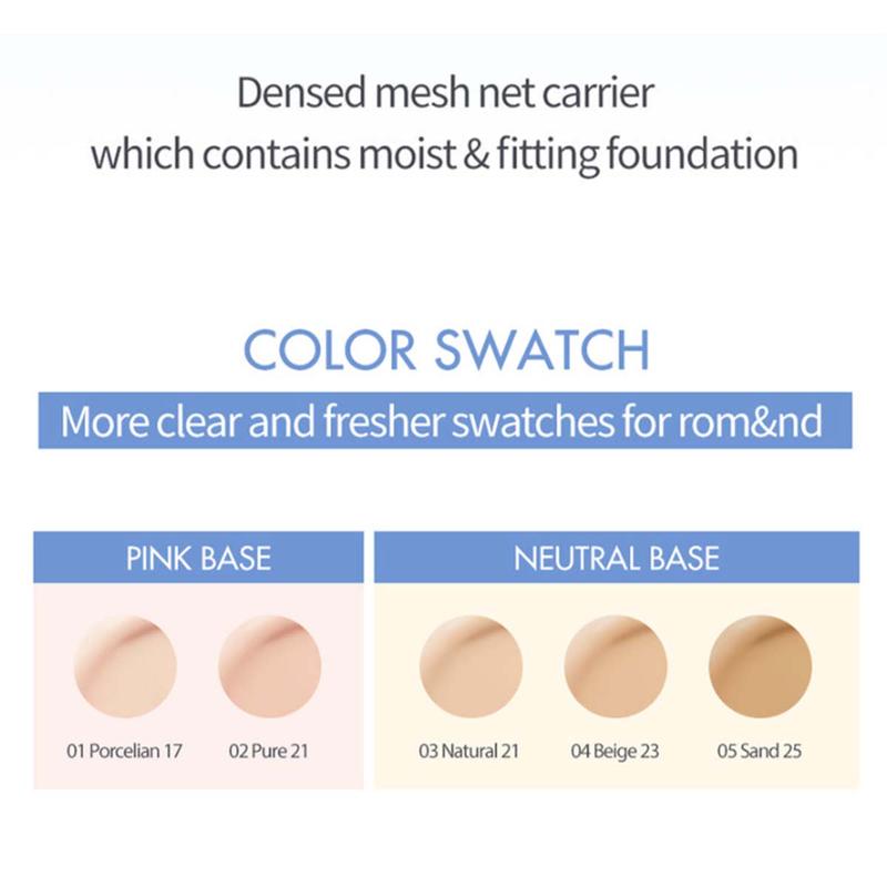 [Official rom&nd Partner] Bare Water Cushion (5 types) : Makeup, Glowing Dewy Coverage Radiant Finish Long-Lasting Korean Makeup Foundation Natural Glow, rom and Moisture Peach, k-beauty makeup, korean cushion foundation