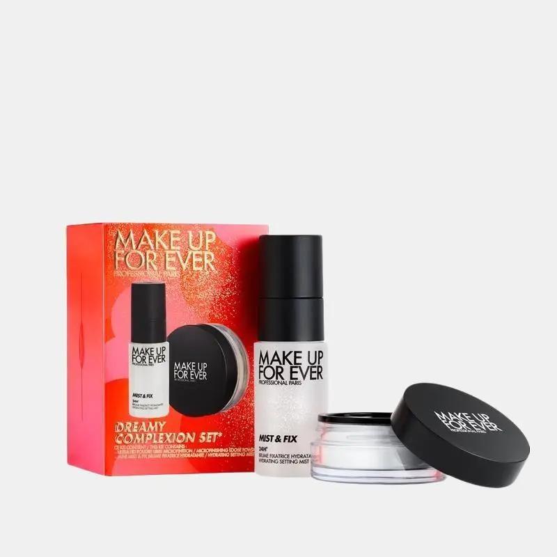 Dreamy Complexion Value Set ($55 Value) - Ultra HD Microfinishing Loose Powder Full and Setting Spray Duo - Make Up For Ever