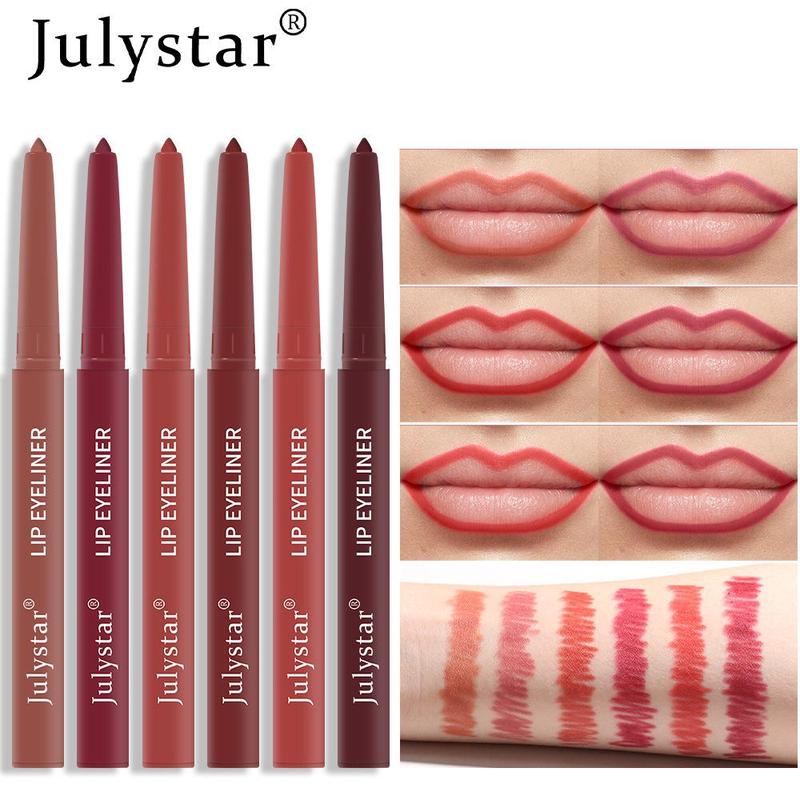 Long Lasting Waterproof Lip Makeup Set, 3 Counts Matte Lip Liner Set, Rotatable Lip Liner, Suitable for Makeup Items on The Go