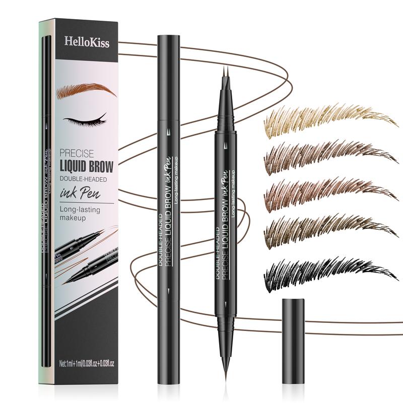 Hellokiss two-pronged eyebrow pencil waterproof and sweat-proof wild eyebrow double-headed 2in1 eyebrow pencil liquid