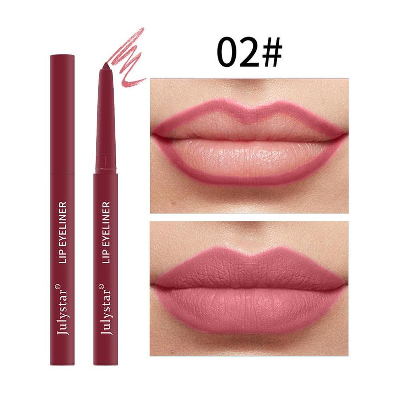 Long Lasting Waterproof Lip Makeup Set, 3 Counts Matte Lip Liner Set, Rotatable Lip Liner, Suitable for Makeup Items on The Go