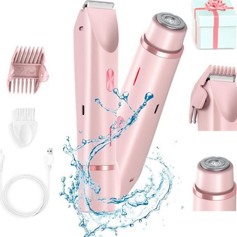 2 in 1 Electric Shaver, Rechargeable Hair Removal Kit for Face Body Leg Bikini Underarm Arm, Body Shaver and Facial Hair Remover