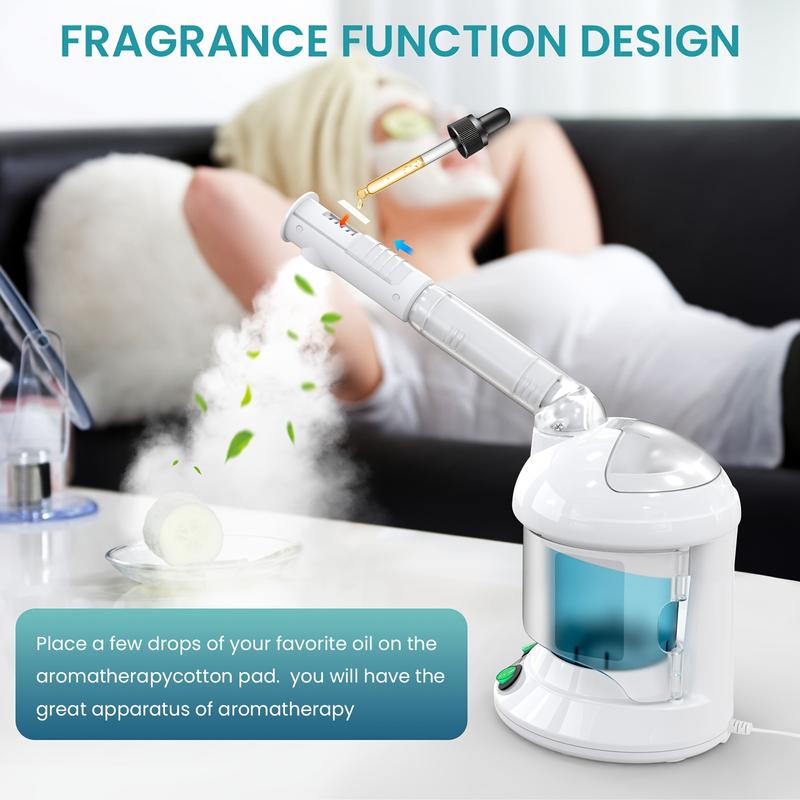 Fulog Nano Ionic Facial Steamer - 360° Rotatable Arm, Steel Skin Kits, Portable, Deep Cleaning, Home Facial Spa, Personal Care for Salon or Home Use