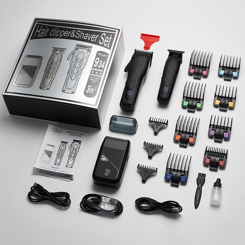 Professional Electric Hair Clipper Kit, 1 Box Rechargeable Hair Trimmer & Accessories, Hair Shaver for Men, Great for Barbershop Salon Home Use, Birthday Gifts