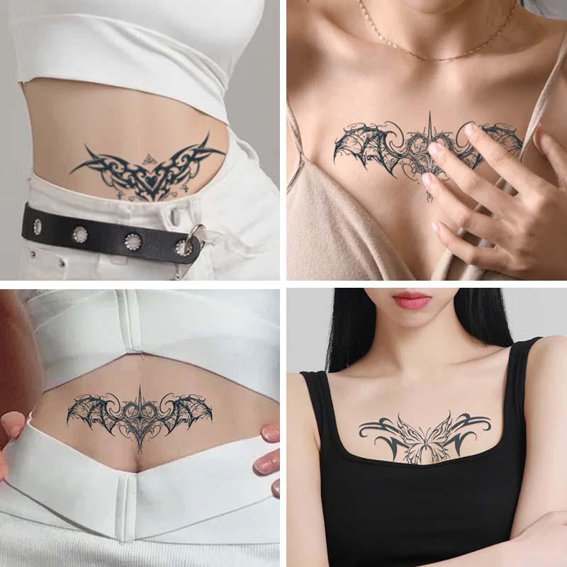 Butterfly & Heart Pattern Temporary Tattoo Sticker, 5 Counts set Long Lasting Fake Tattoo Sticker, Body Art Decoration for Women & Girls