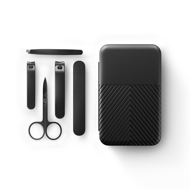 MANSCAPED® Shears 3.0, 5-Piece Precision Men’s Nail Grooming Travel Kit, Stainless Steel Manicure Set with Fingernail & Toenail Clippers, Nail File, Slant Tip Tweezers, Cuticle Scissors, Travel Case