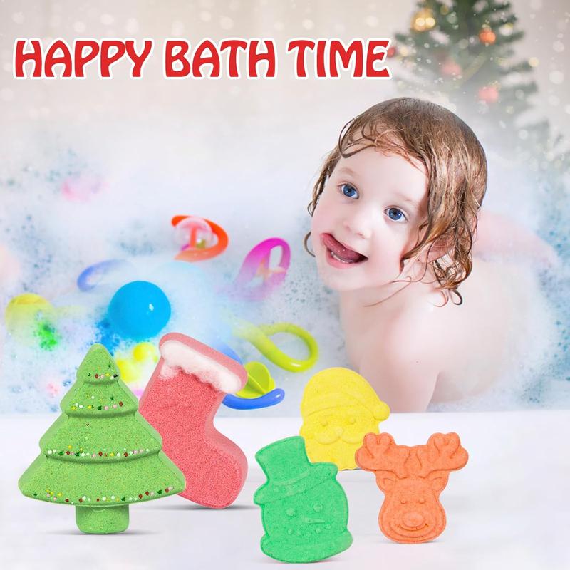 Bath Bombs for Kids, Christmas Bath Bombs for Women Girls Boys Toddler, 14 Packs Mini Bath Bombs Gift Set, Bubble Bath Fizzies Ball with Christmas, Tree Santa Claus, Snow Man, Reindeer and Stockings Body Care Skin Repair