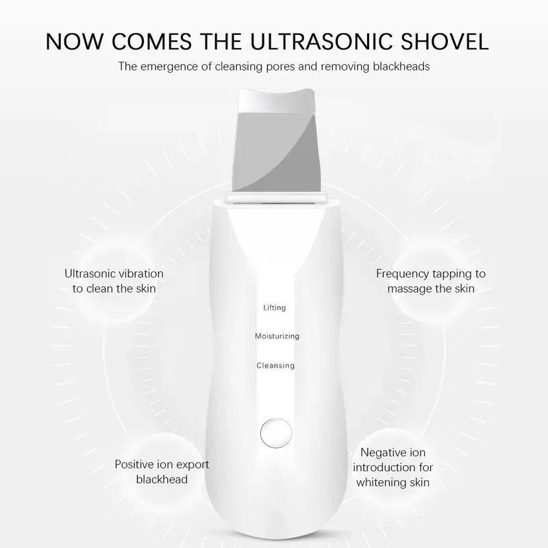 Electric Facial Skin Scrubber, Comfort Facial Deep Cleansing Tool, Skin Spatula, Facial Silicone Pore Cleaner, Rechargeable Electric Face Cleanser, USB Chargeable Ultrasonic Facial Pore Cleaner, Beauty Gifts, Skincare Tools