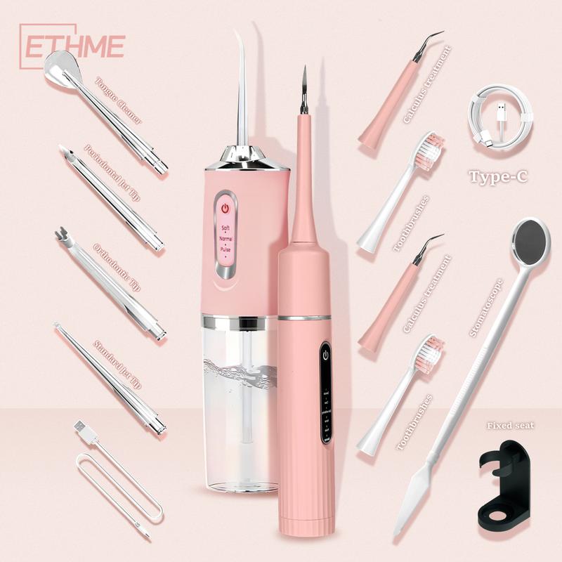 ETHME 2-in-1 Sonic Rechargeable Toothbrush  Teeth Cleaner& Water Flosser Multifunctional Plaque Remover Perfect Oral Care Gift for Adults