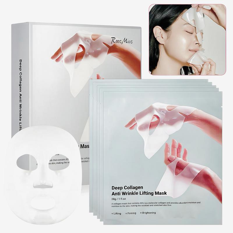 Deep Collagen Energy Enhancing facial mask | Original Collagen facial mask 5pcs Skincare Hydrate Skin Repair Comfort Rejuvenating glass facemask