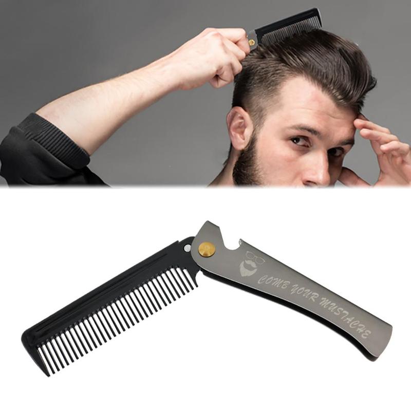 Portable Foldable Comb, Stainless Steel Hair Styling Comb, Professional Hair Styling Comb For Men