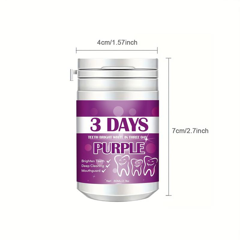 1pc 3pcs Purple Tooth Cleaning Powder, 3-day Deep Cleaning Tooth Powder BreathFreshener, Basic Oral Care, Daily Life Tooth Cleaning Tools Teeth Whitening Powder