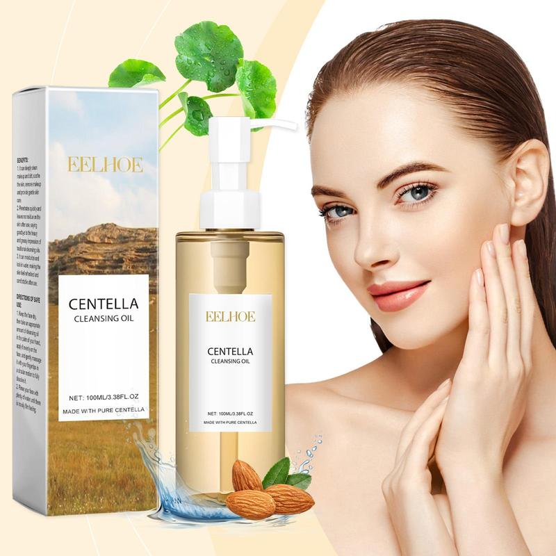 100ml Centella Cleansing Oil, 2 Counts set Gentle Makeup Remover, Deep Cleansing Facial Makeup Remover, Facial Skin Care Product for Women & Men