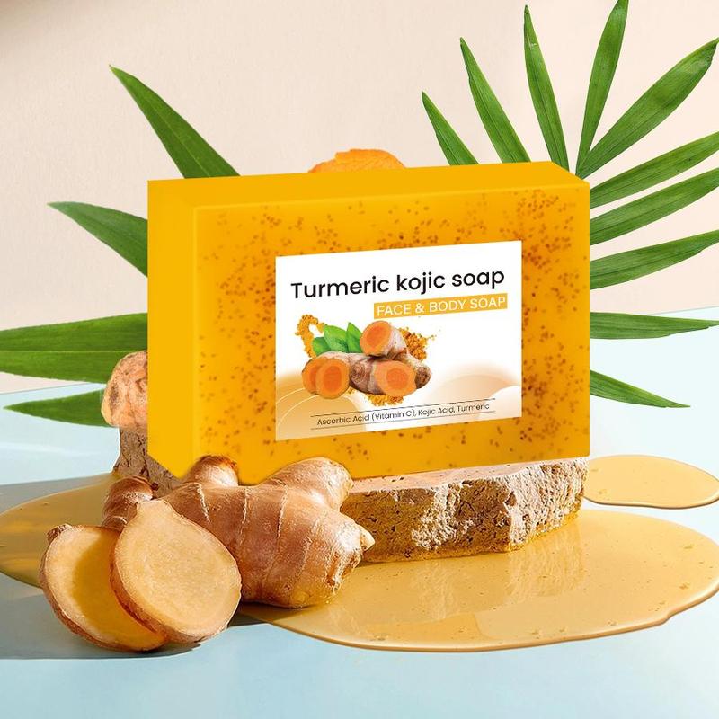 Turmeric Kojic Soap Bar, 15pcs set Natural Moisturizing Brightening Soap Bar Cleanser, Deep Cleansing Body Wash Soap for Face & Body, Skin Care Product for Men & Women, Stocking Fillers Gift, Kojic Acid Soap