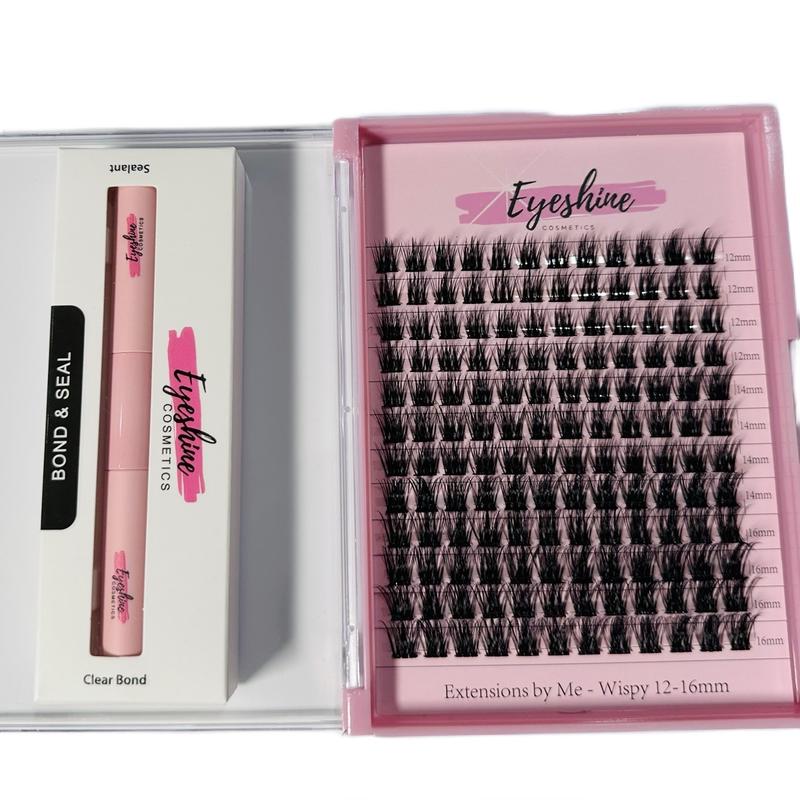 Eyeshine Wispy (black 12-16mm) lashes includes a Clear bond and Seal