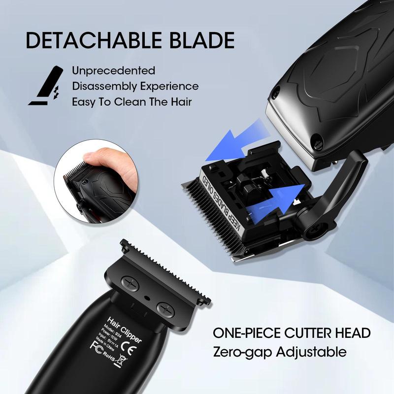 Professional Electric Hair Clipper Kit, 1 Box Rechargeable Hair Trimmer & Accessories, Hair Shaver for Men, Great for Barbershop Salon Home Use, Birthday Gifts