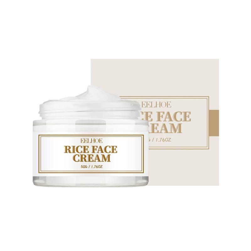 50g Rice Face Cream, Deeply Hydrating Facial Cream, Brightening Moisturizing Face Lotion for Women & Men All Skin Types