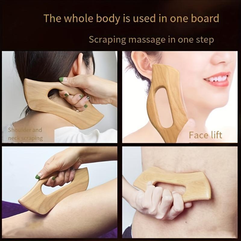 Wooden Manual Gua Sha Massage Tool, Lymphatic Drainage Massager, Grip Scraping Board, Household Gua Sha Board, Relaxing Muscle Scraper