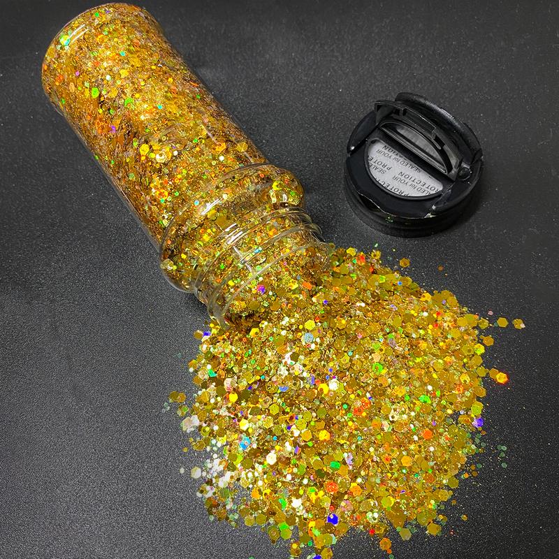 2oz glitter shaker Bright Colorful Holographic Mix Chunky Body Glitter Bulk Wholesale 24 Colors in Shaker Cosmetic Glitter