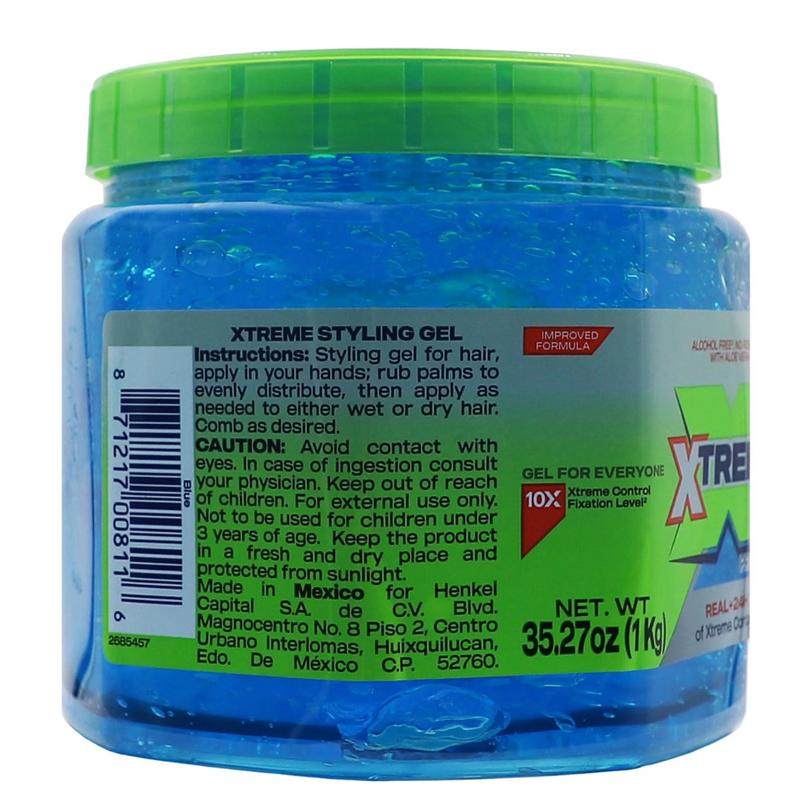 Professional UV Protection Hair Gel, Jumbo 35.27 oz - Blue styling gel for all-day hold and UV care.